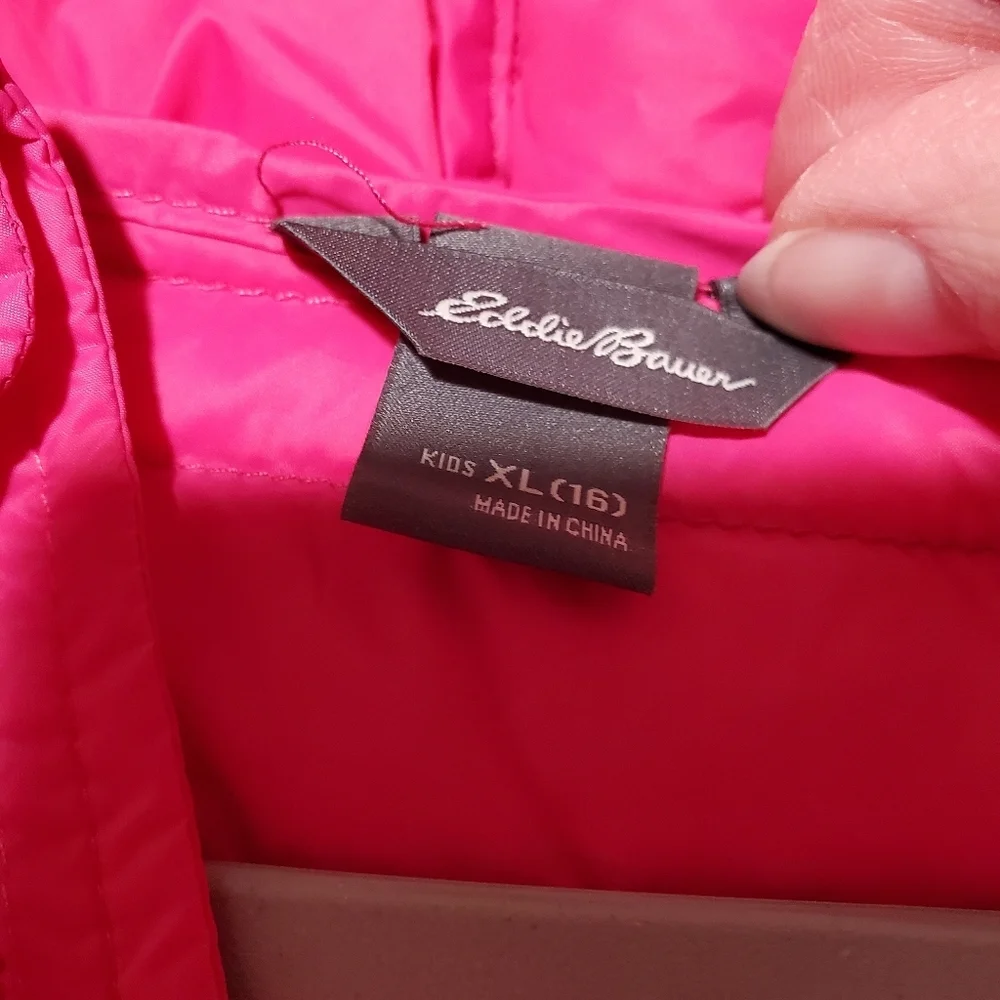 Eddie Bauer Girls Size XL Size‎ 16 Pink Magenta Cirruslite Down Full Zip Jacket